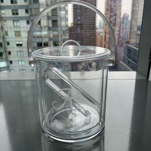 Acrylic K Monogrammed Ice Bucket from Tuckernut